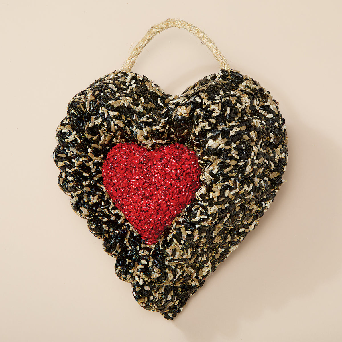 Two-Tone Heart Bird Seed Feeder