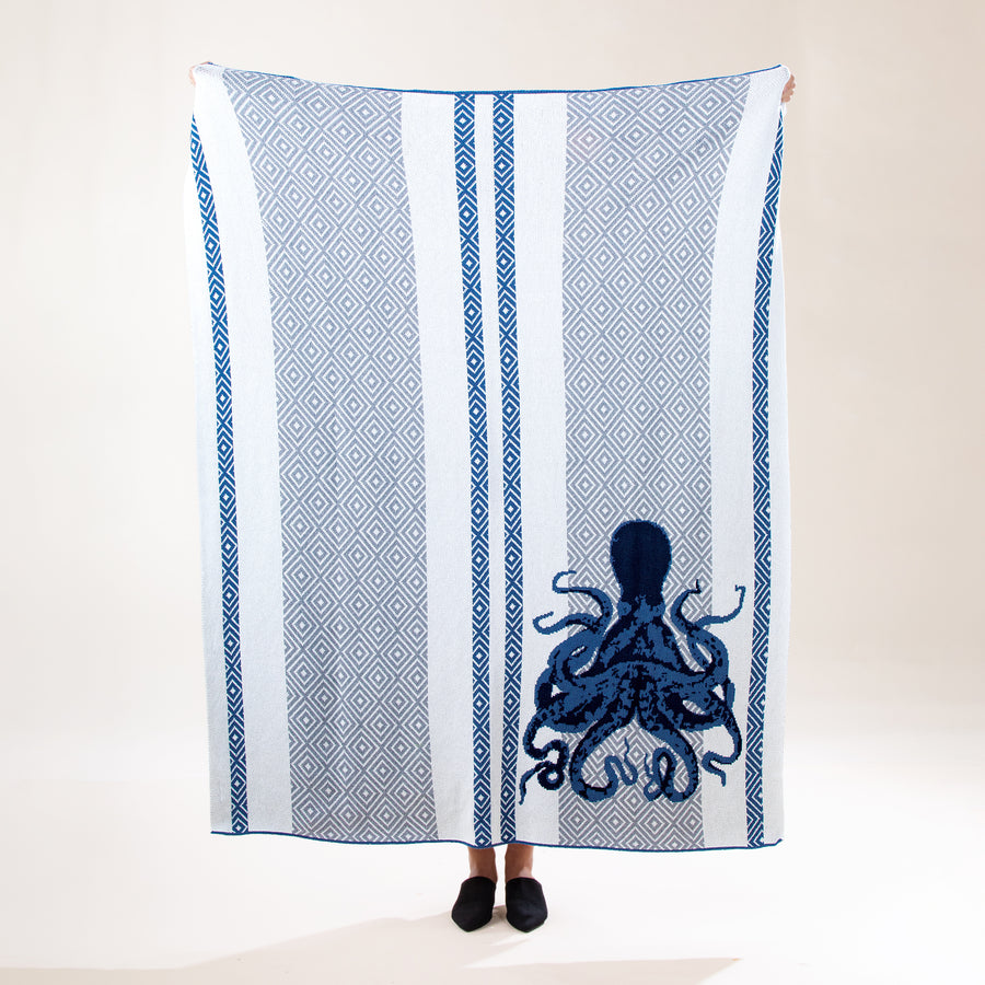 Octopus Striped Throw Blanket (Preorder)