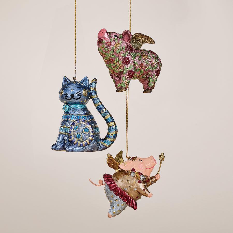 Hand-Painted Flying Fairy Pig Ornament