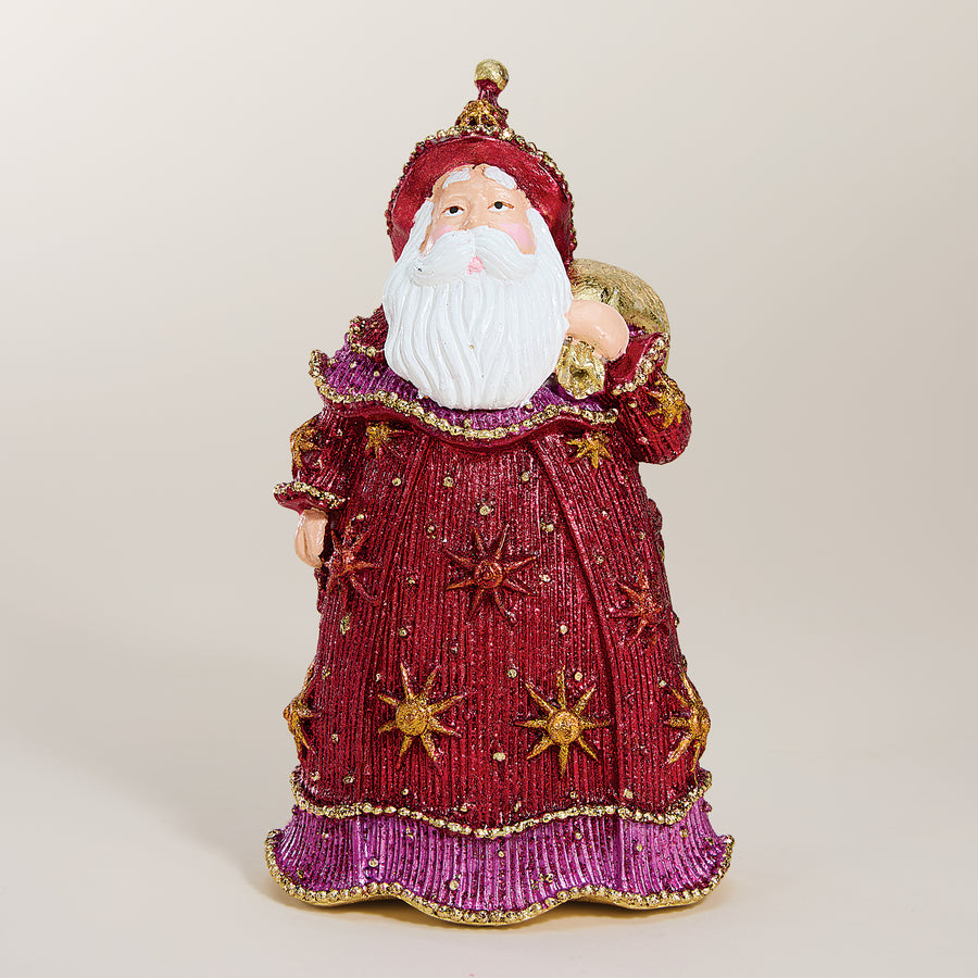 Hand-Painted Speckled Stars Santa Figurine (Preorder)