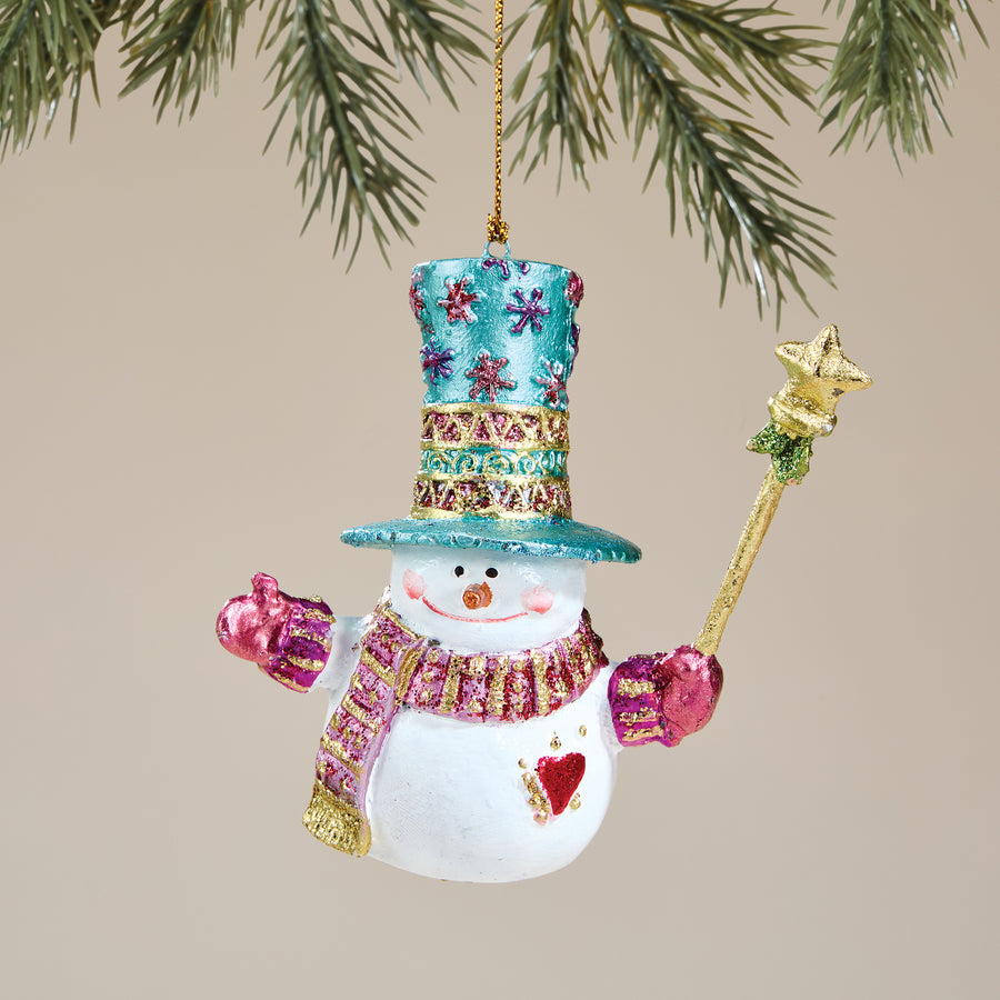 Hand-Painted Smiley Snowman Ornament (Preorder)