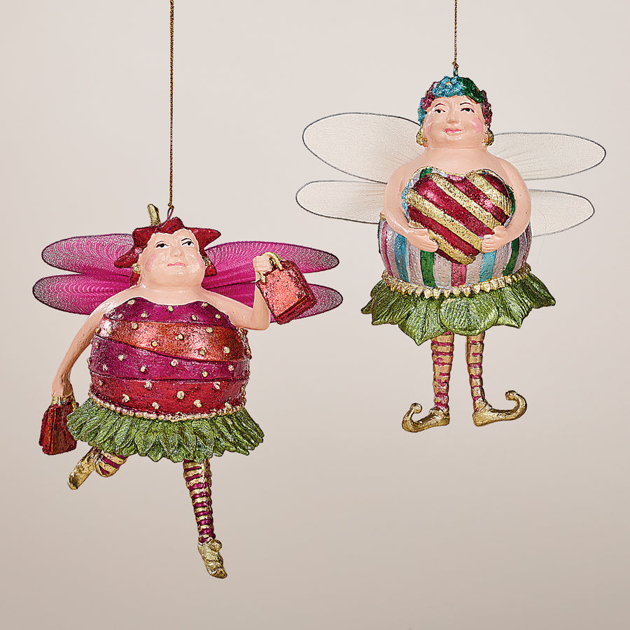 Hand-Painted Fabulous Fairies Ornaments Set of 2