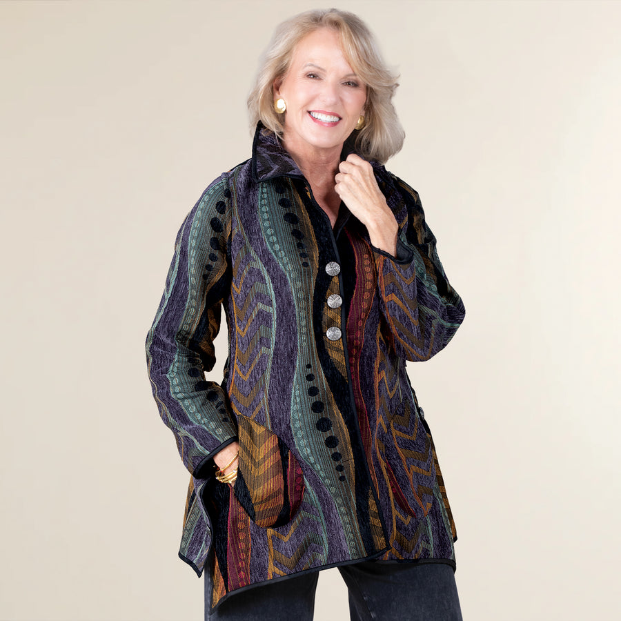 Opulent Lines Reversible Jacket
