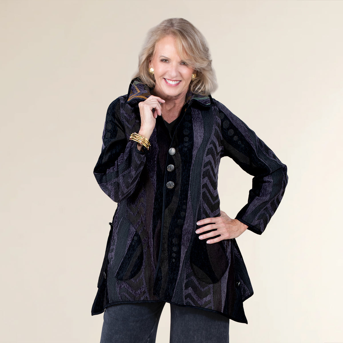 Opulent Lines Reversible Jacket