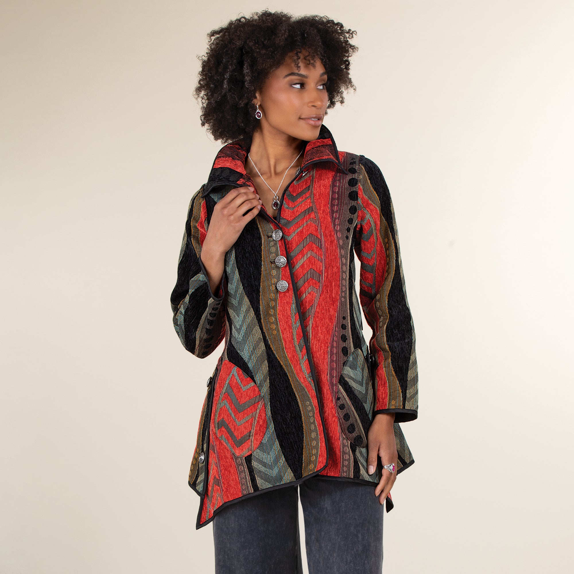 Reversible Abstract Patterned Jacket