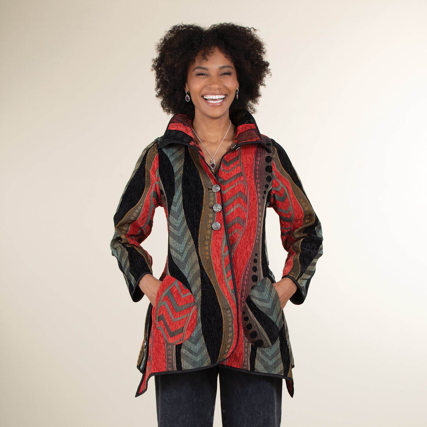 Reversible Abstract Patterned Jacket