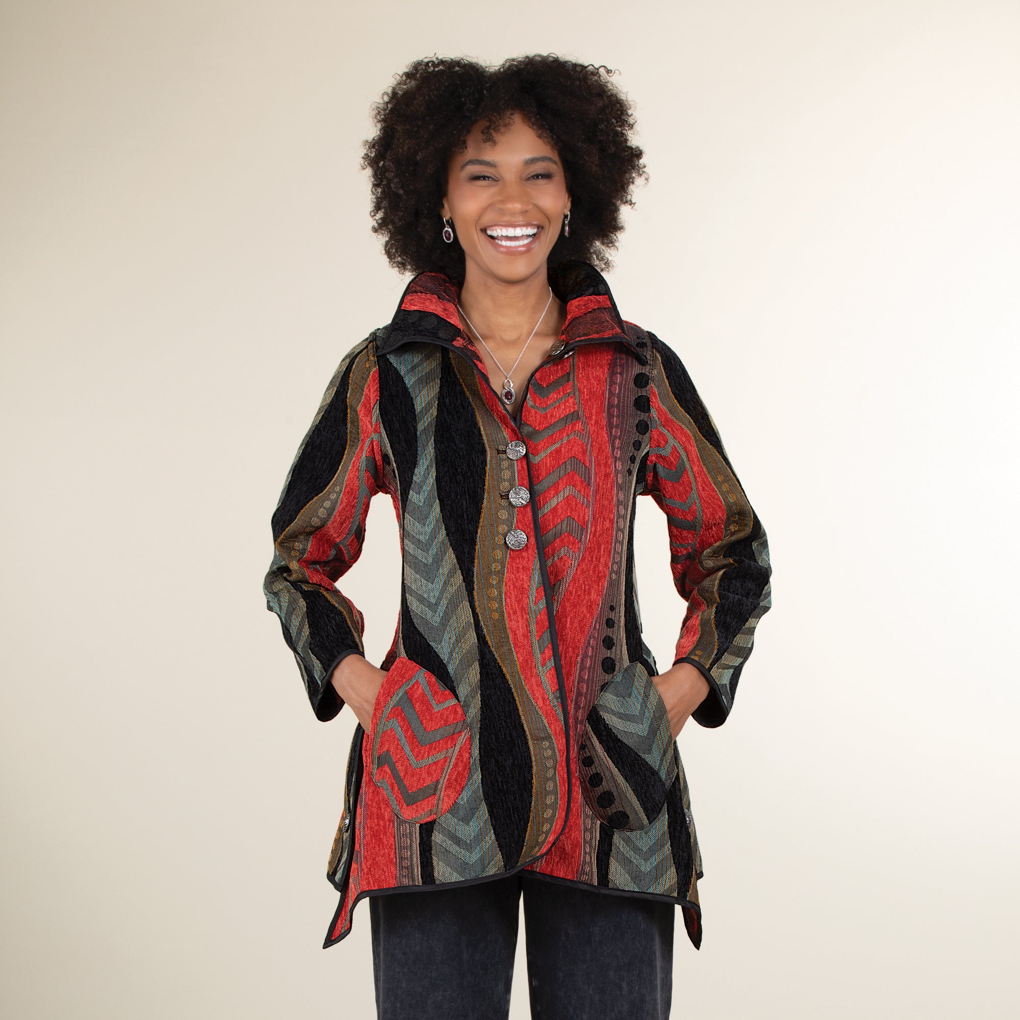 Reversible Abstract Patterned Jacket