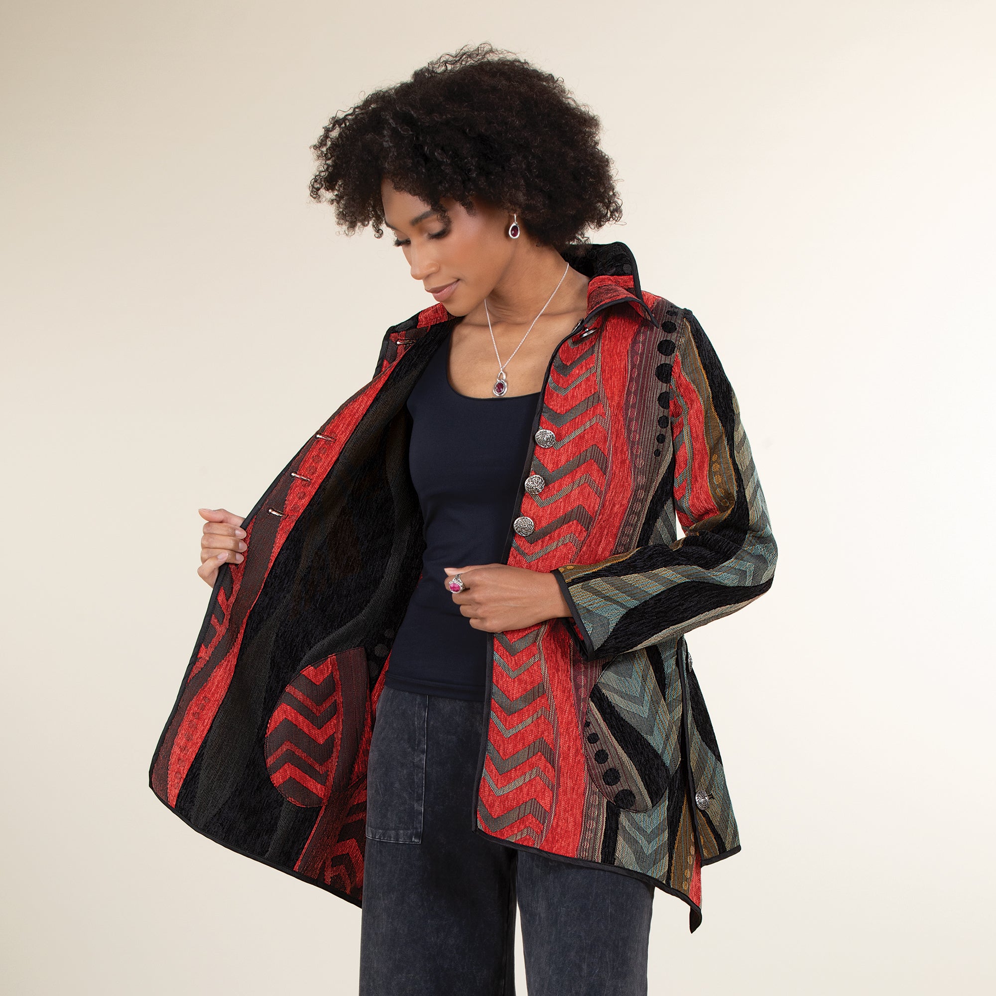 Reversible Abstract Patterned Jacket