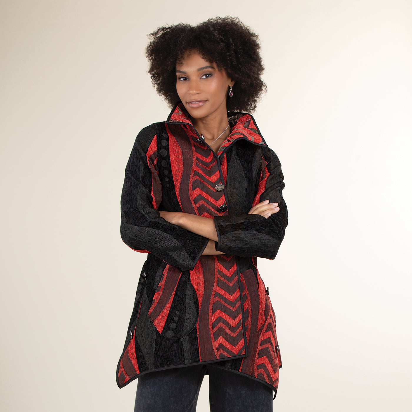 Reversible Abstract Patterned Jacket