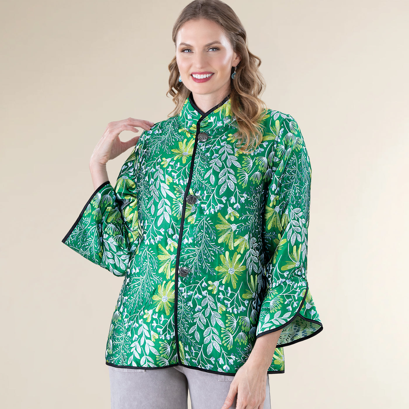Reversible Floral Brocade Jacket