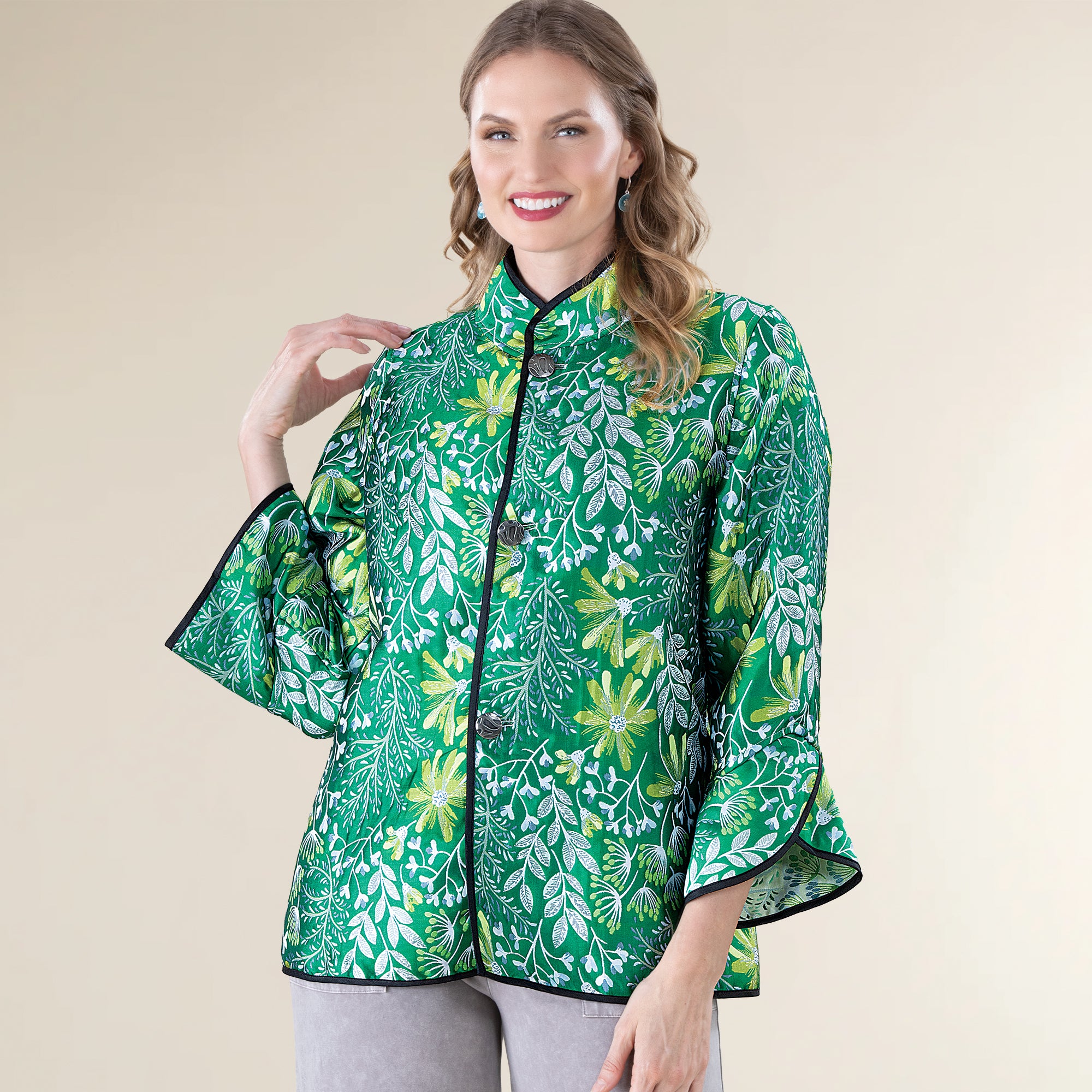 Reversible Floral Brocade Jacket