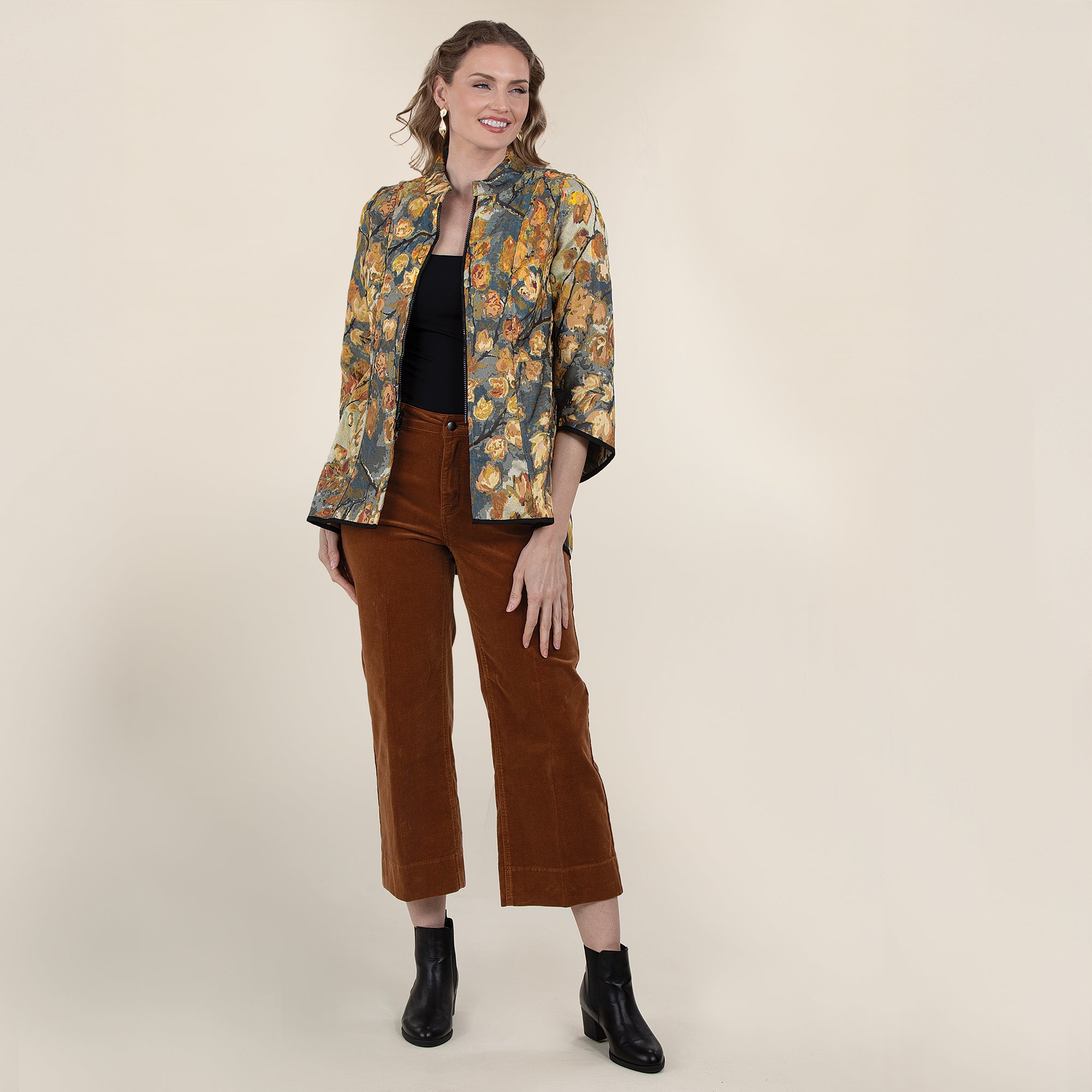Reversible Leaf Pattern Jacket