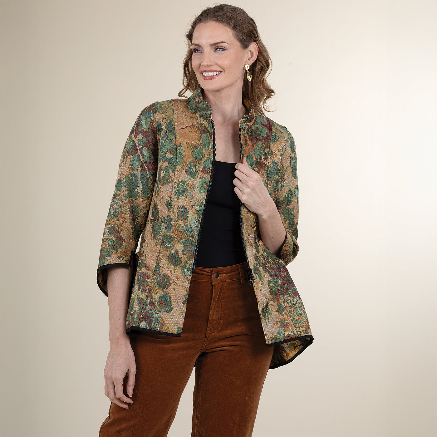 Reversible Leaf Pattern Jacket