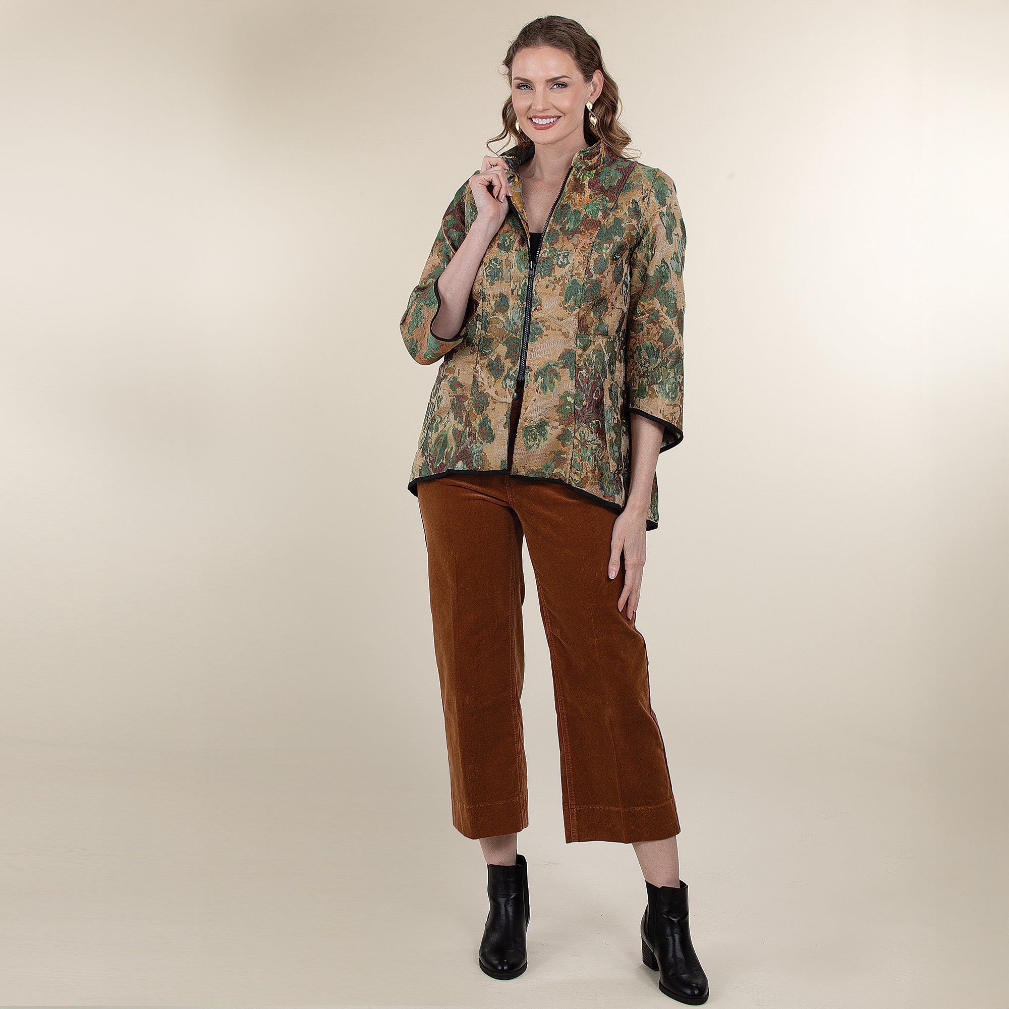 Reversible Leaf Pattern Jacket