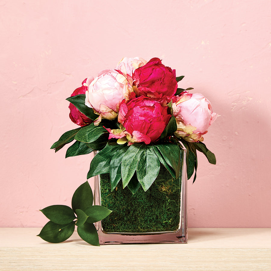 Faux Pink Peonies Arrangement (Preorder)