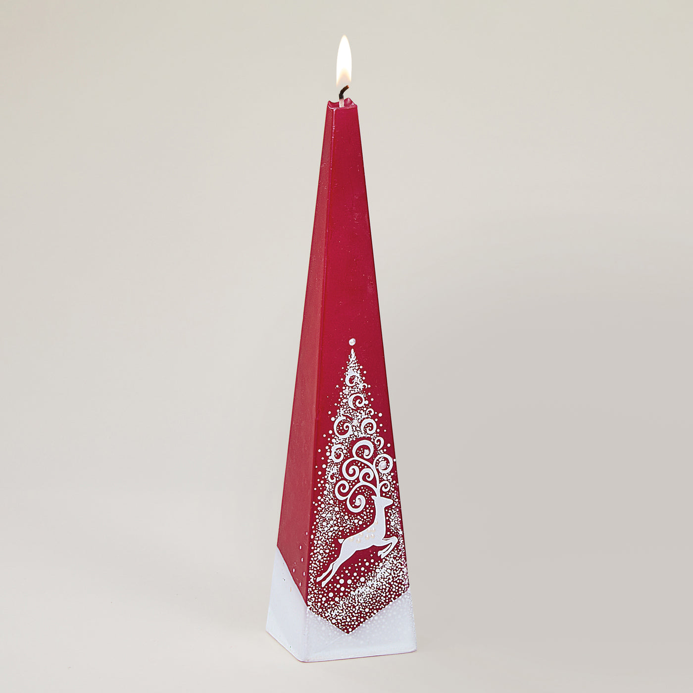 Hand-Painted Dashing Reindeer Candle