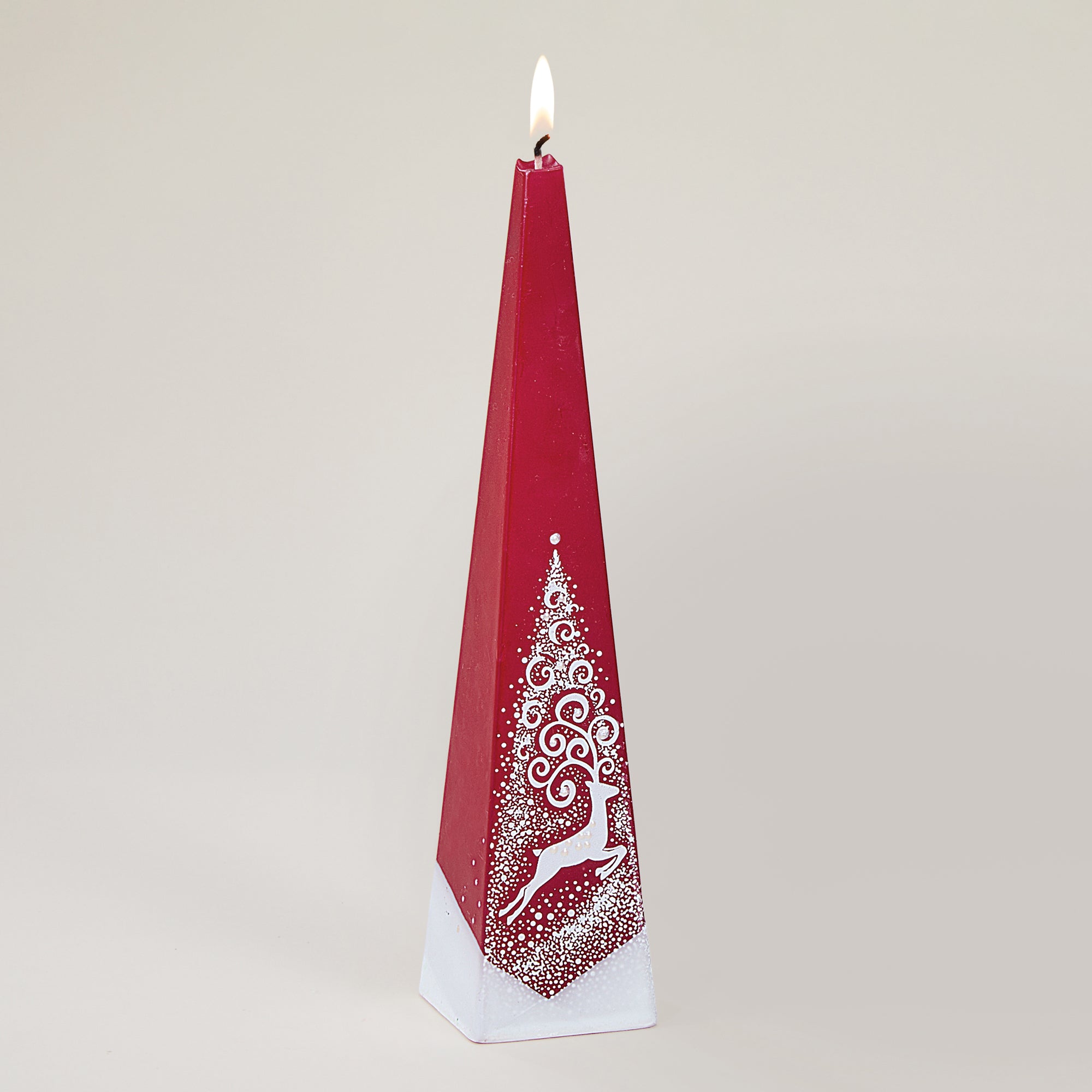 Hand-Painted Dashing Reindeer Candle