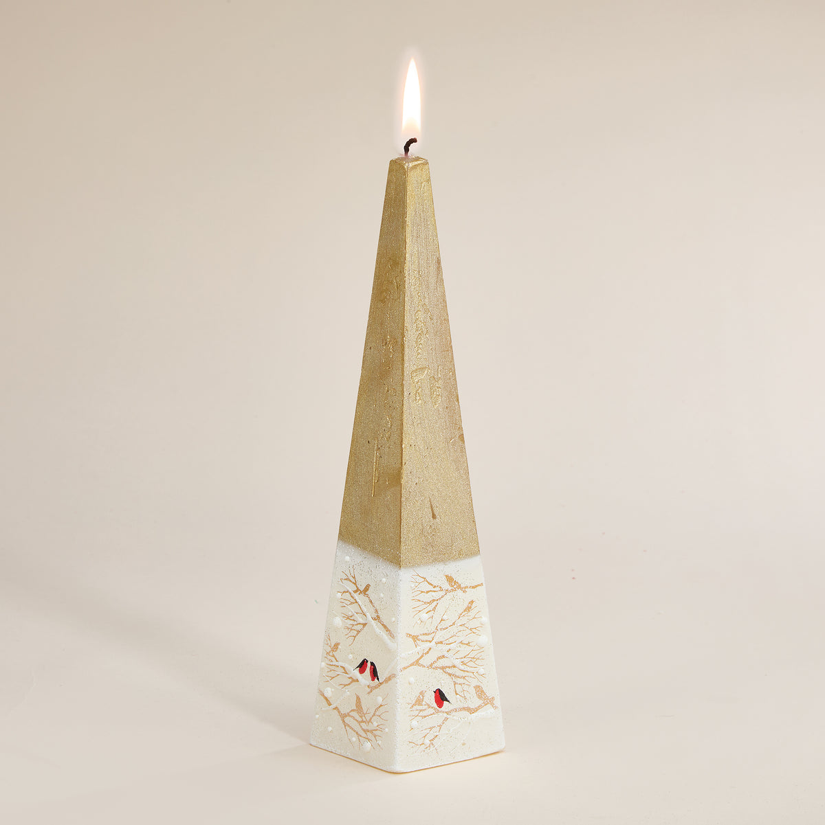 Hand-Painted Winter Birds Candle (Preorder)
