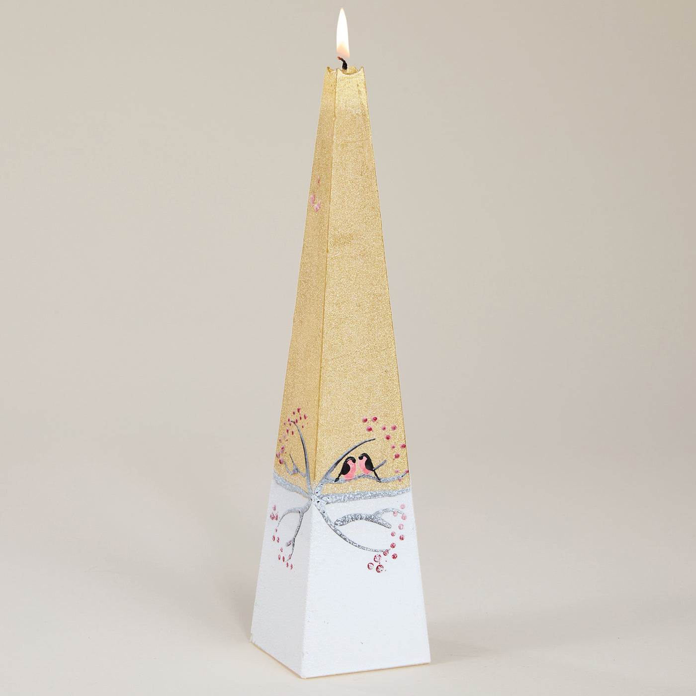 Hand-Painted Chickadee Candle