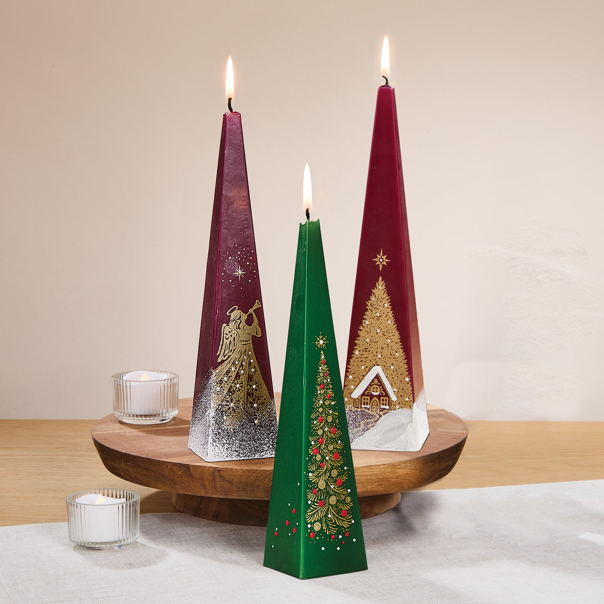 Hand-Painted Christmas Cottage Candle (Preorder)