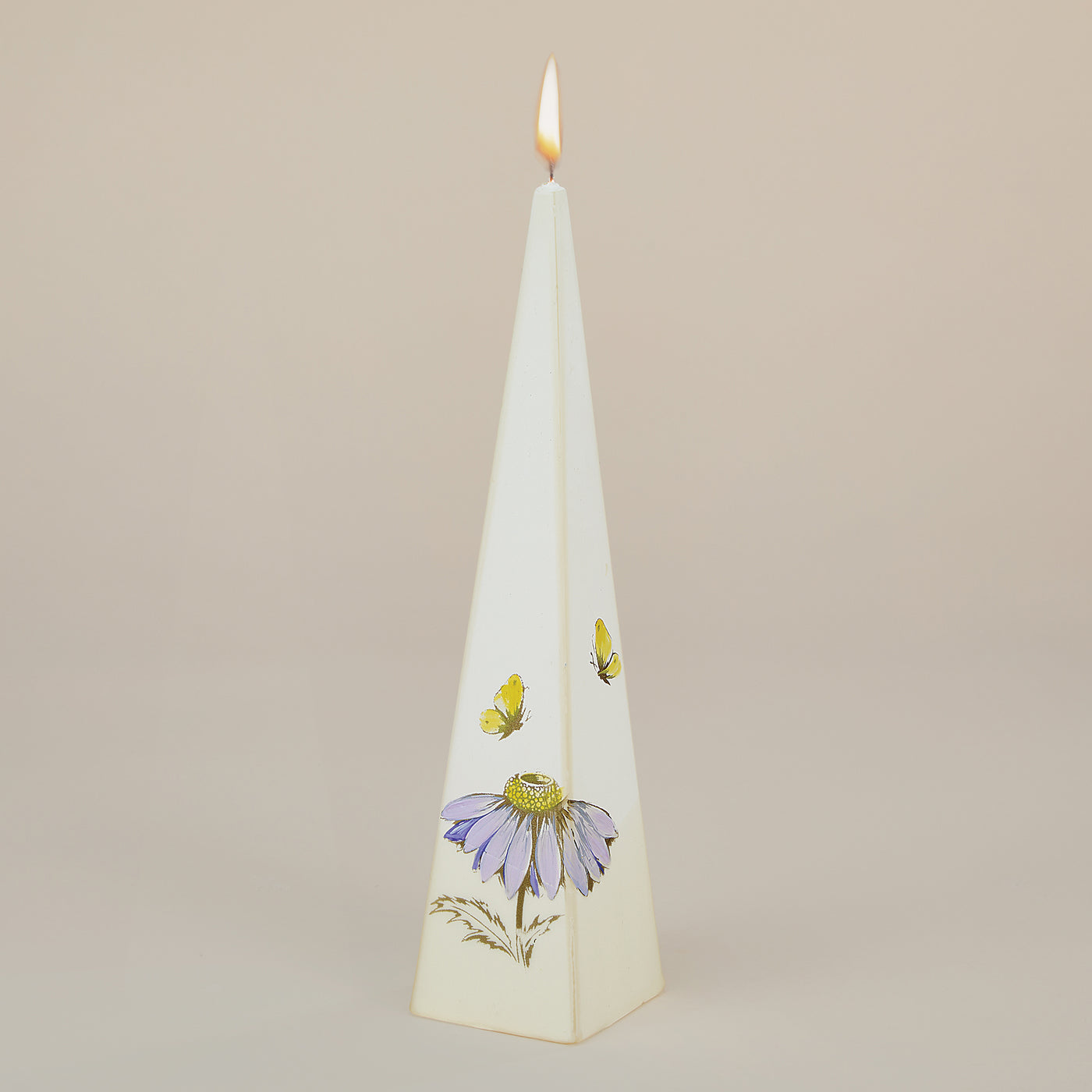 Hand-Painted Butterfly & Daisy Candle