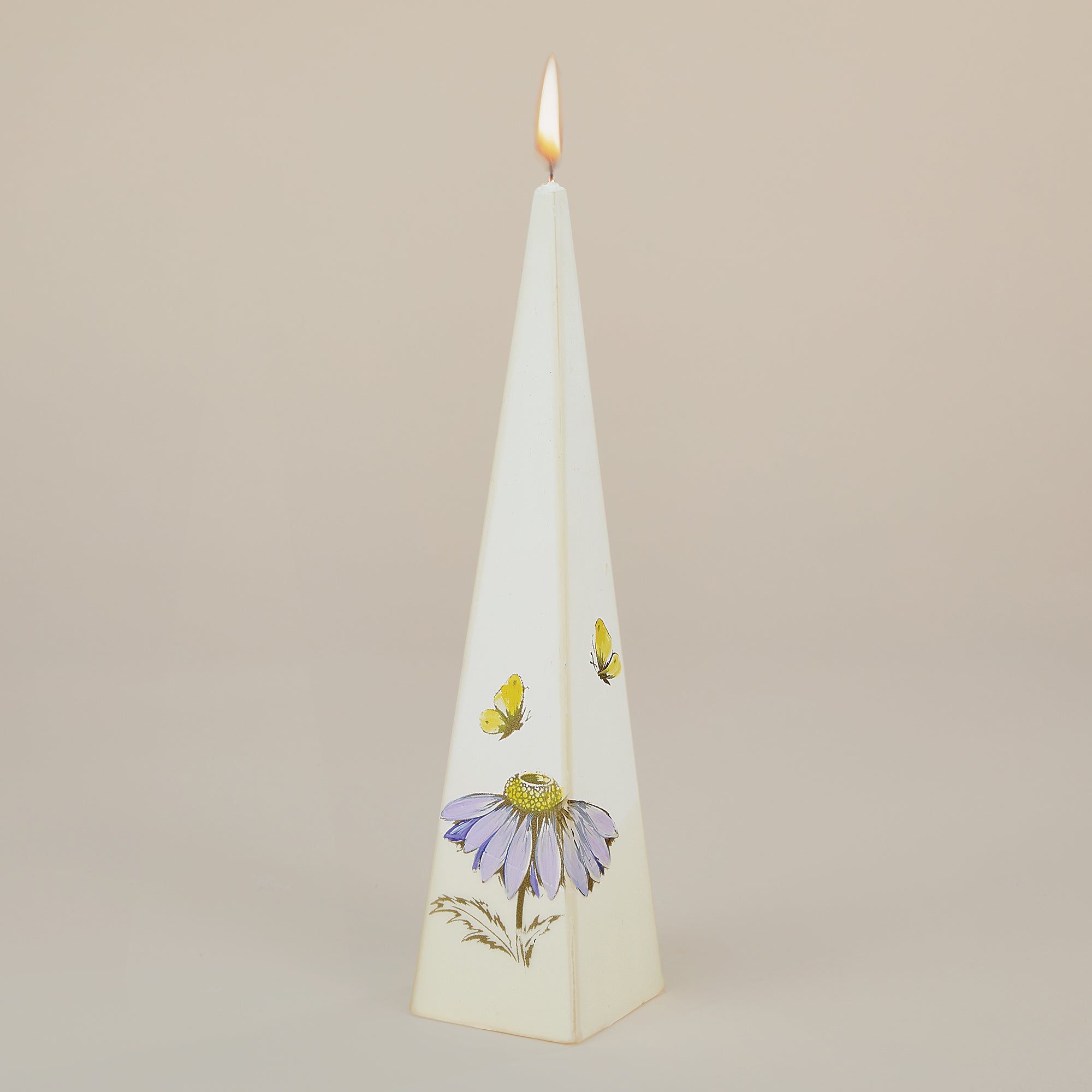 Hand-Painted Butterfly & Daisy Candle