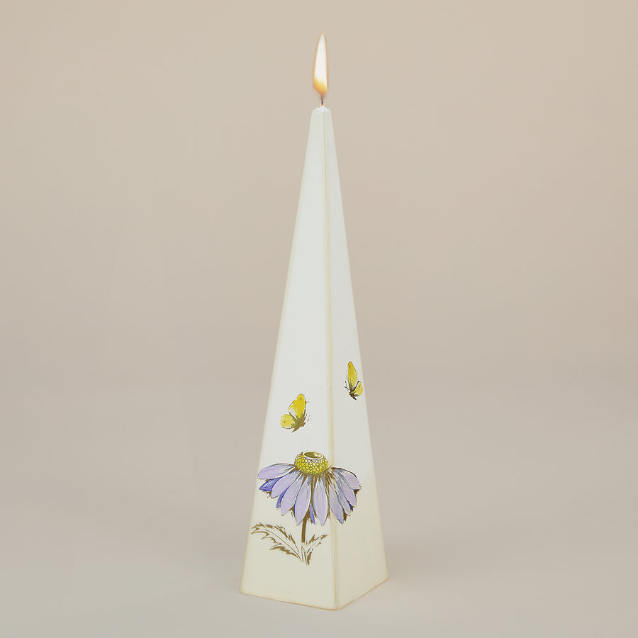 Hand-Painted Butterfly & Daisy Candle