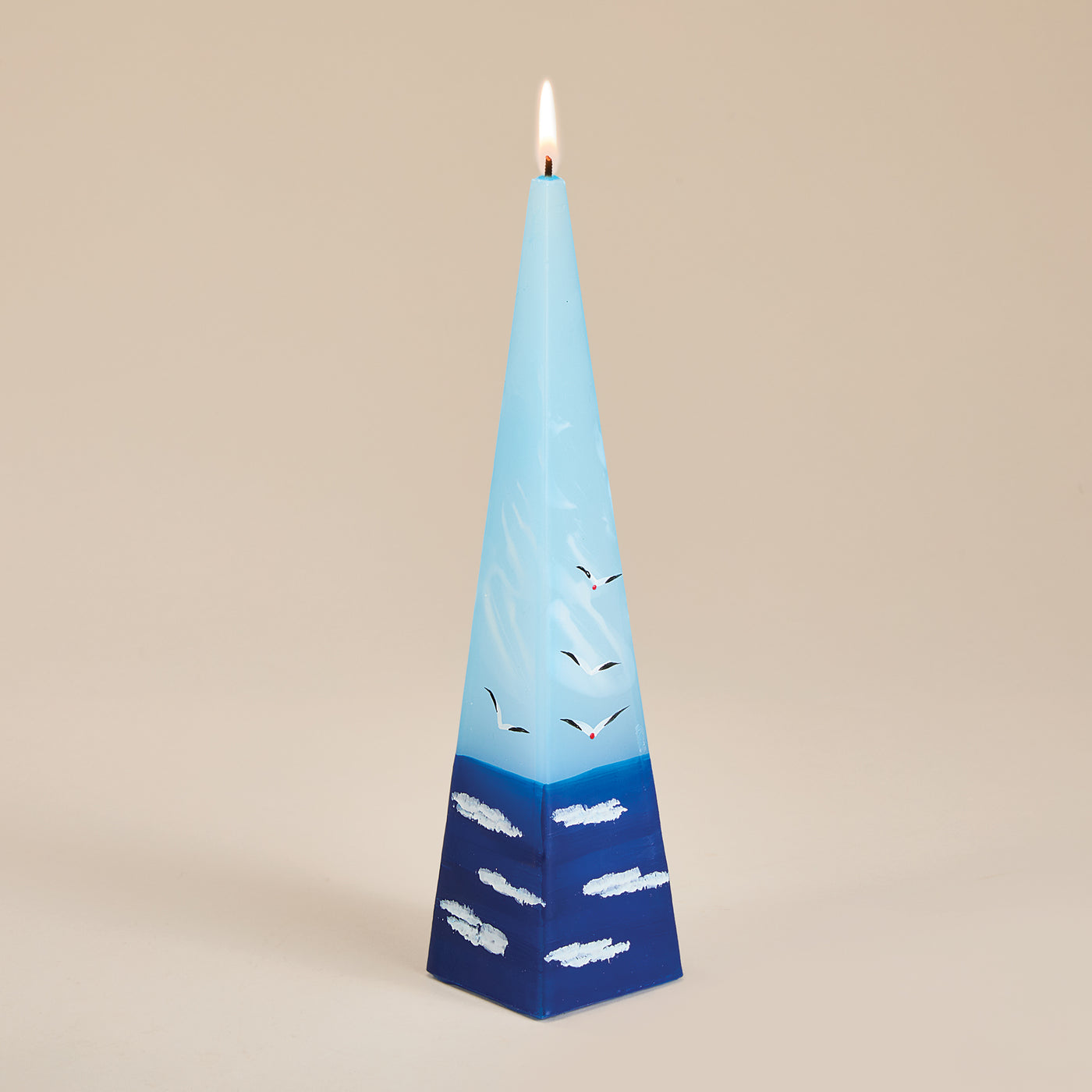 Hand-Painted Flight of Seagulls Candle