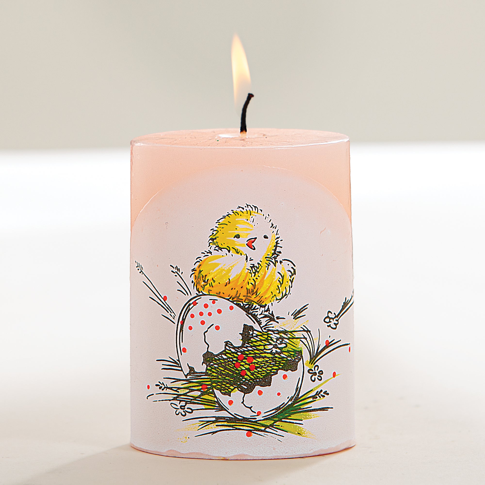 Hand-Painted Fuzzy Chick Candle (Preorder)