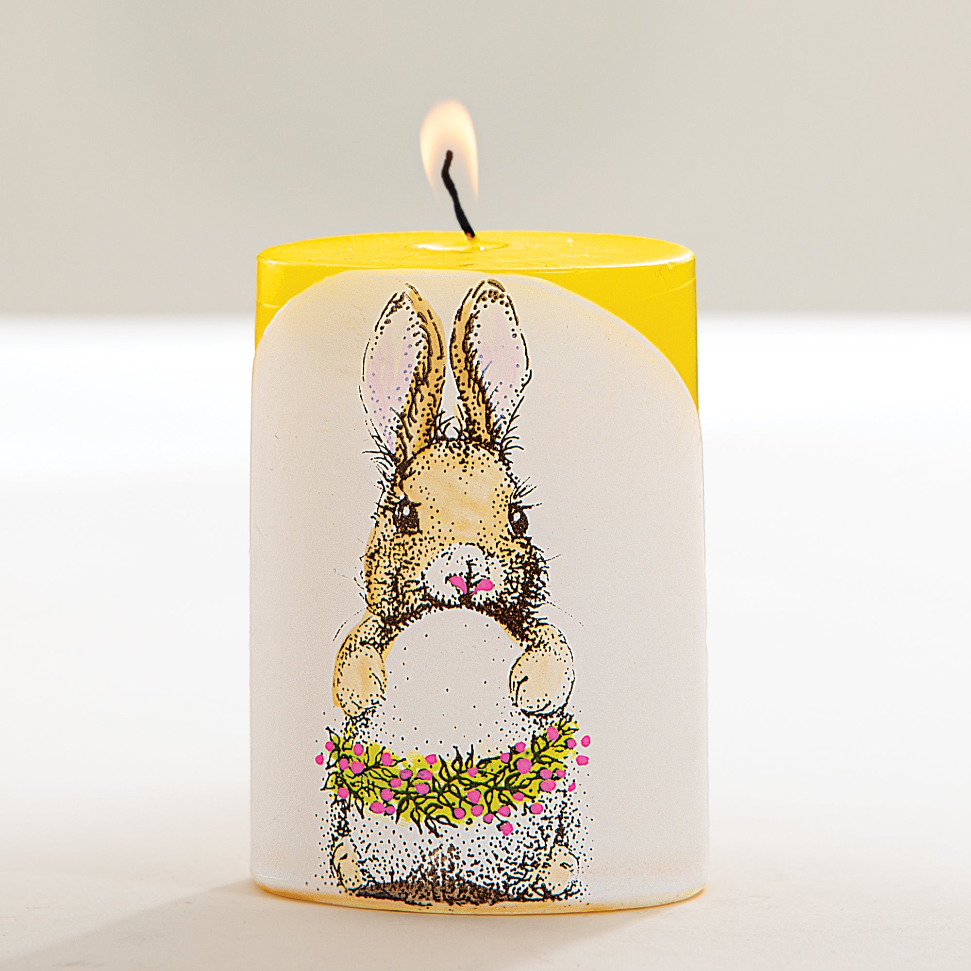 Hand-Painted Bunny Hugging Egg Candle (Preorder)