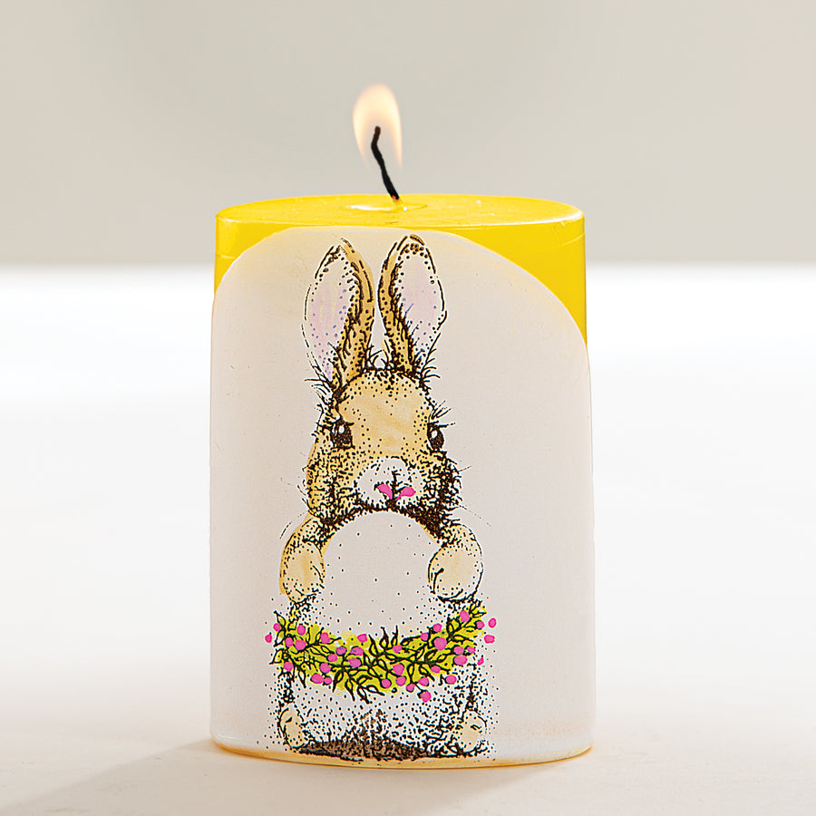 Hand-Painted Bunny Hugging Egg Candle (Preorder)