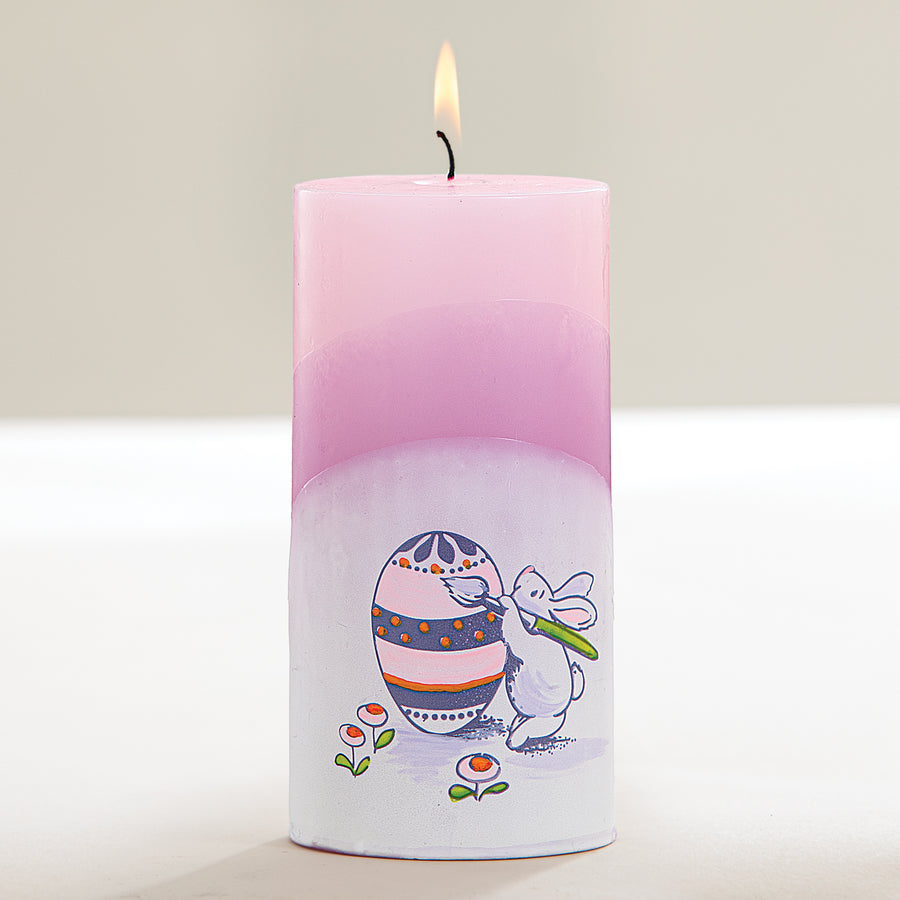 Hand-Painted Bunny Painting Egg Candle (Preorder)