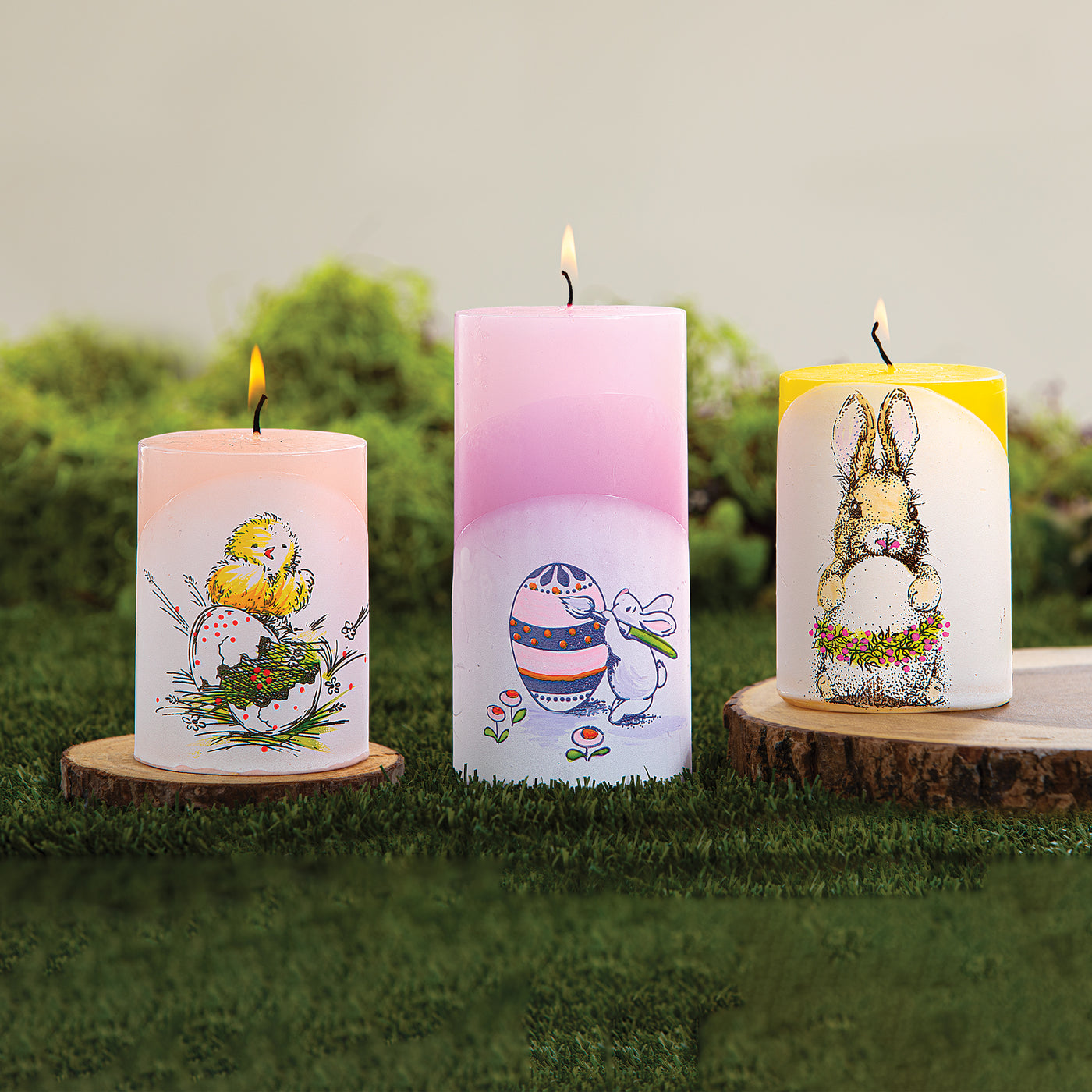 Hand-Painted Bunny Painting Egg Candle (Preorder)