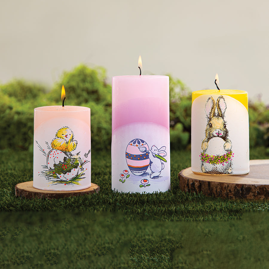 Hand-Painted Bunny Painting Egg Candle (Preorder)