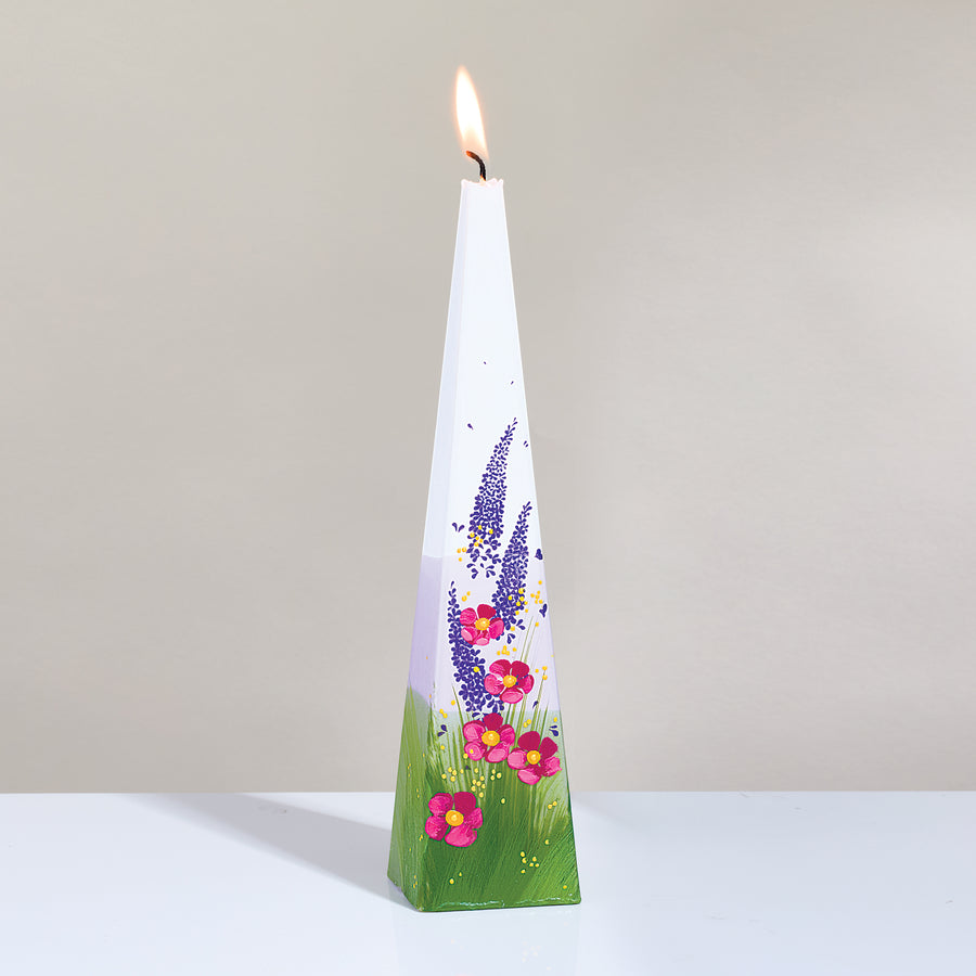 Hand-Painted Field Of Flowers Candle