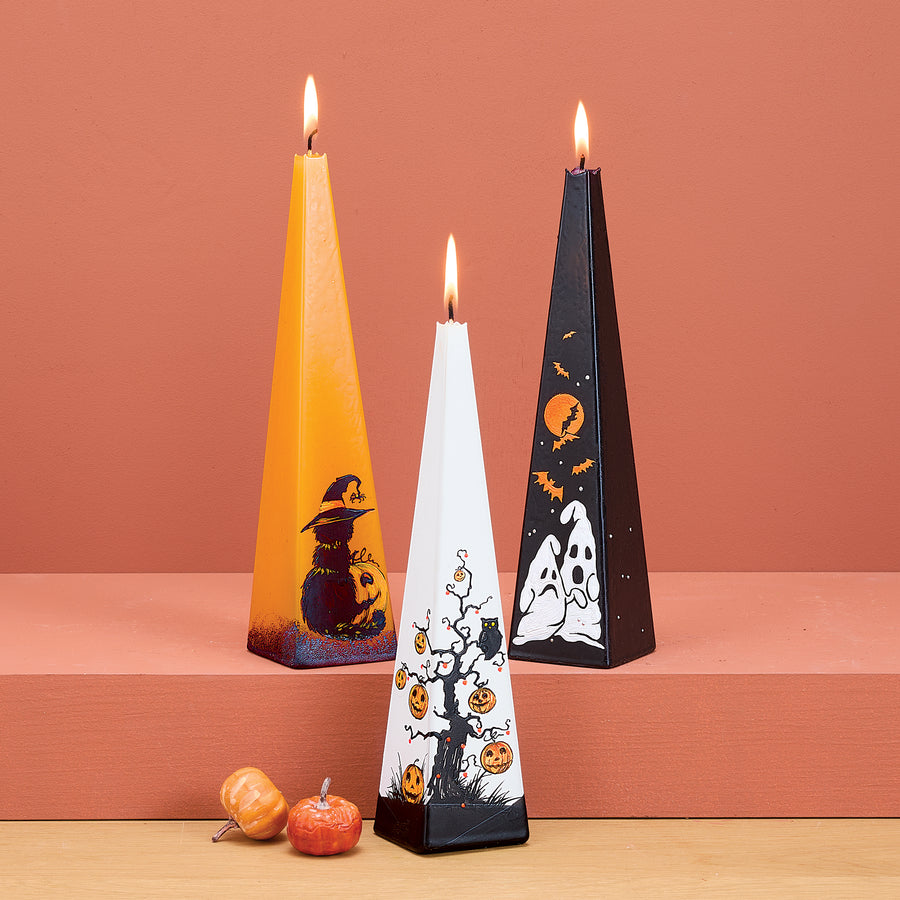 Hand-Painted Jack O' Lantern Tree Candle (Preorder)