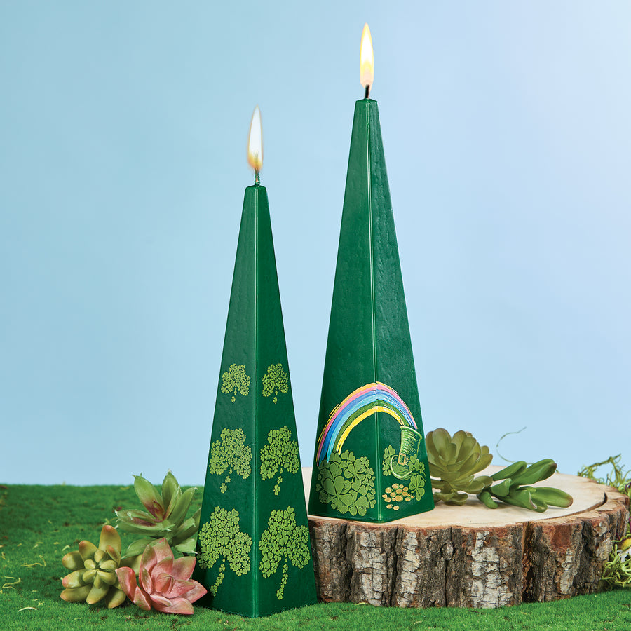 Hand-Painted Climbing Clovers Candle (Preorder)