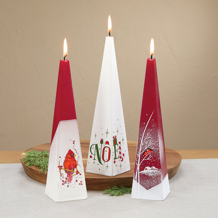 Hand-Painted Noel Candle