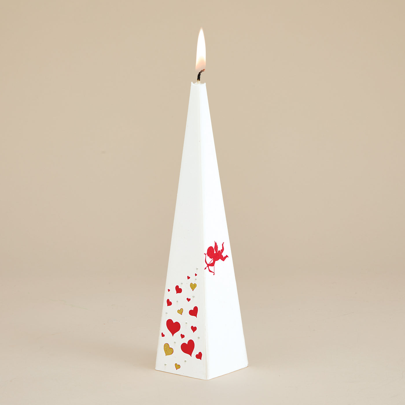 Hand-Painted Cupid & Hearts Candle (Preorder)