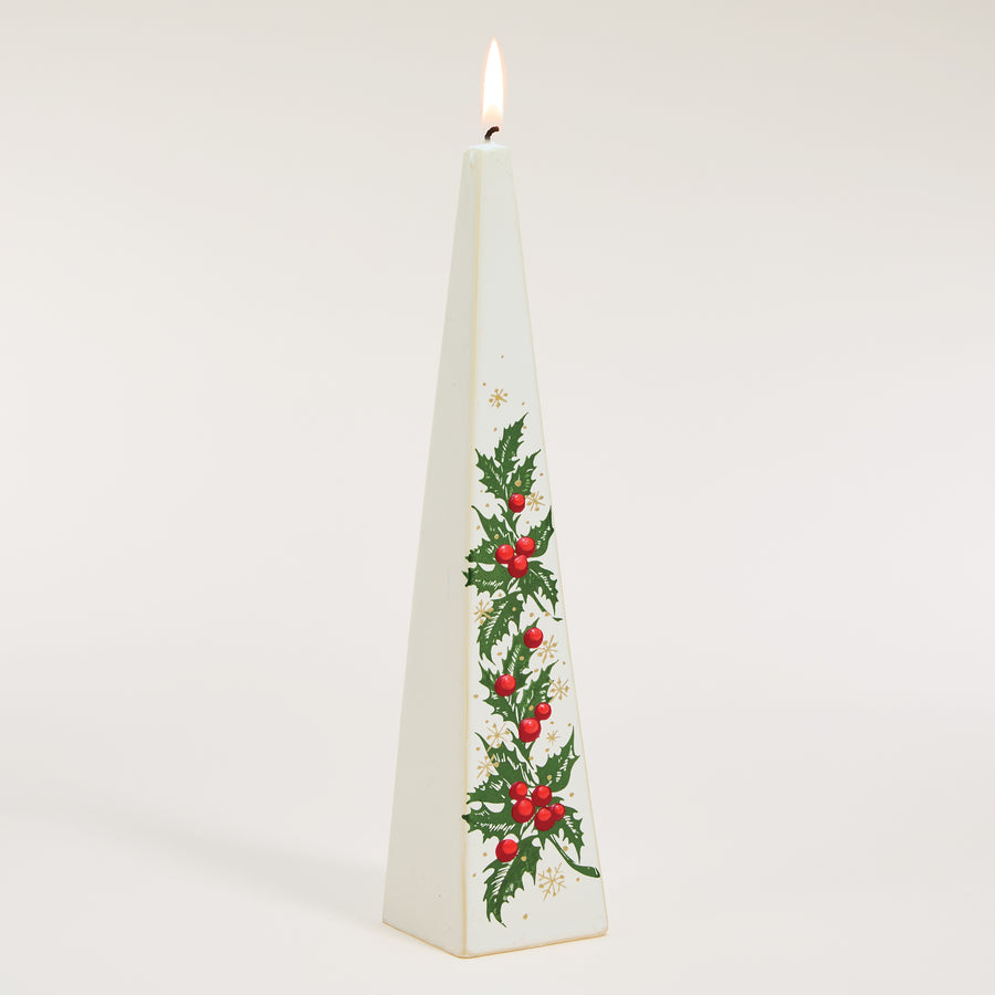 Hand-Painted Holly Berries Candle (Preorder)