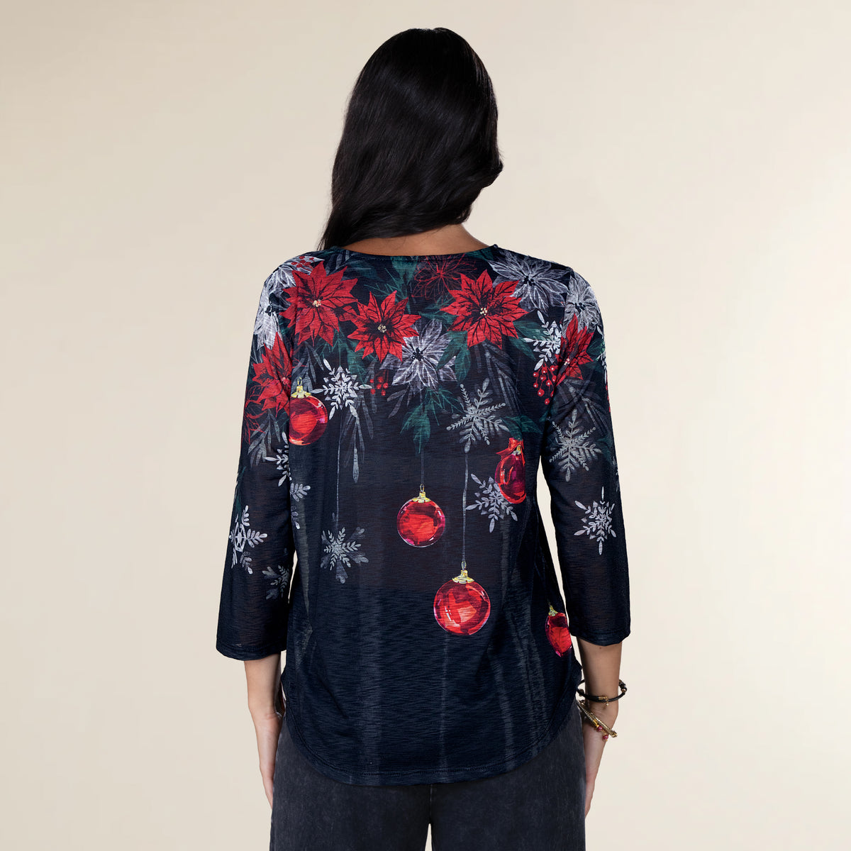 Festive Florals & Flakes Top