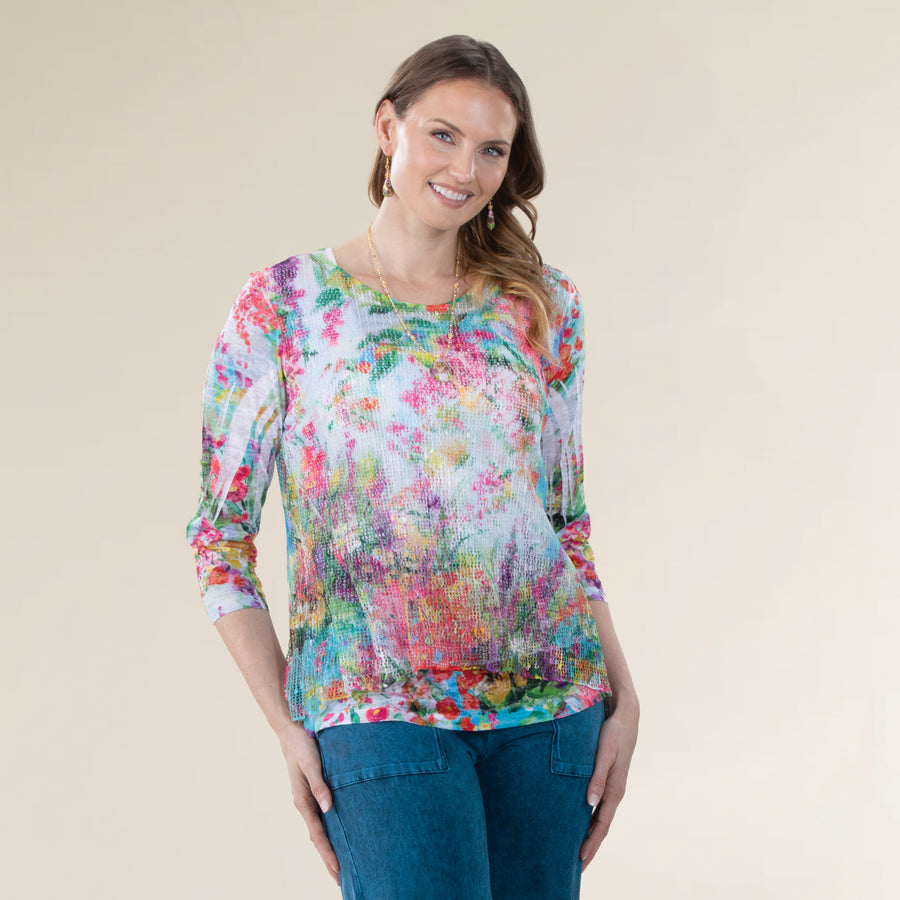 Layered Prismatic Boucle Tunic