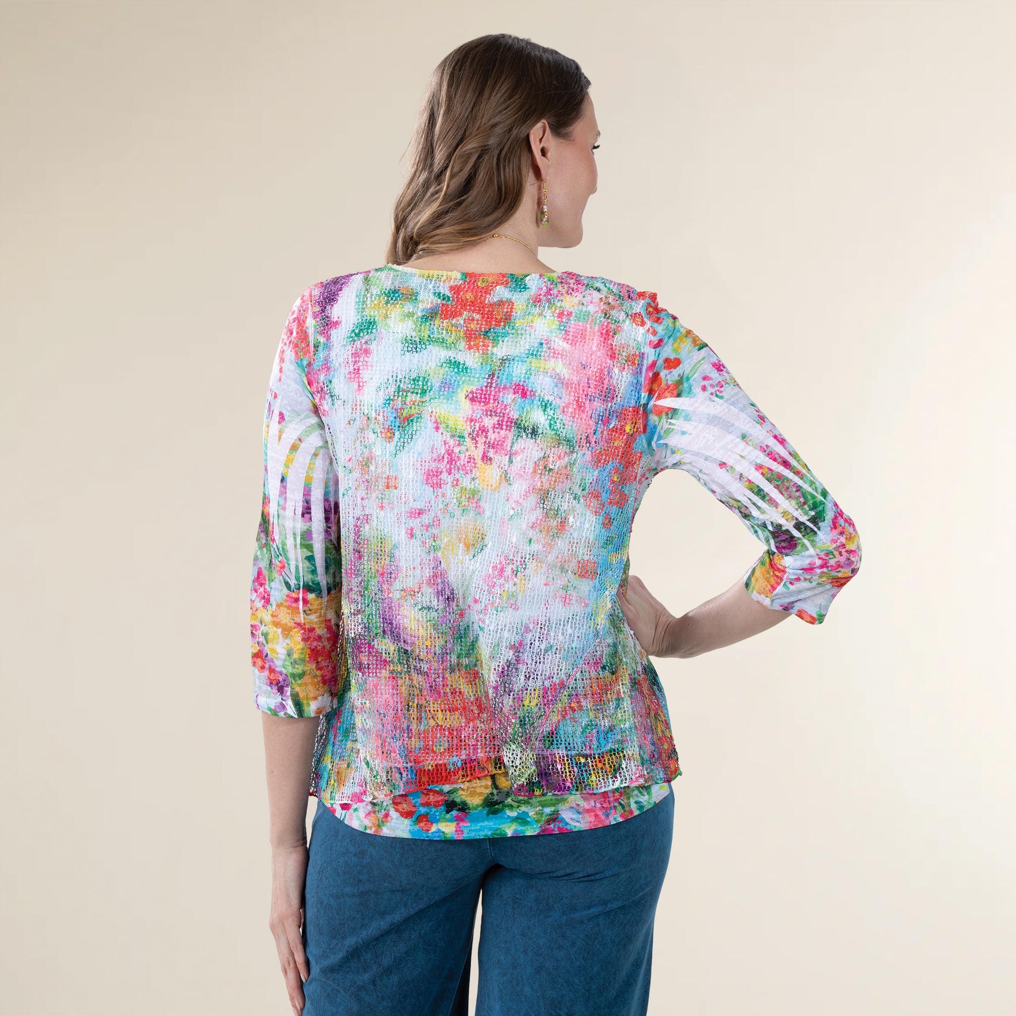 Layered Prismatic Boucle Tunic