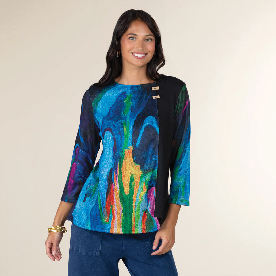 Wavy Watercolor Lava Tunic