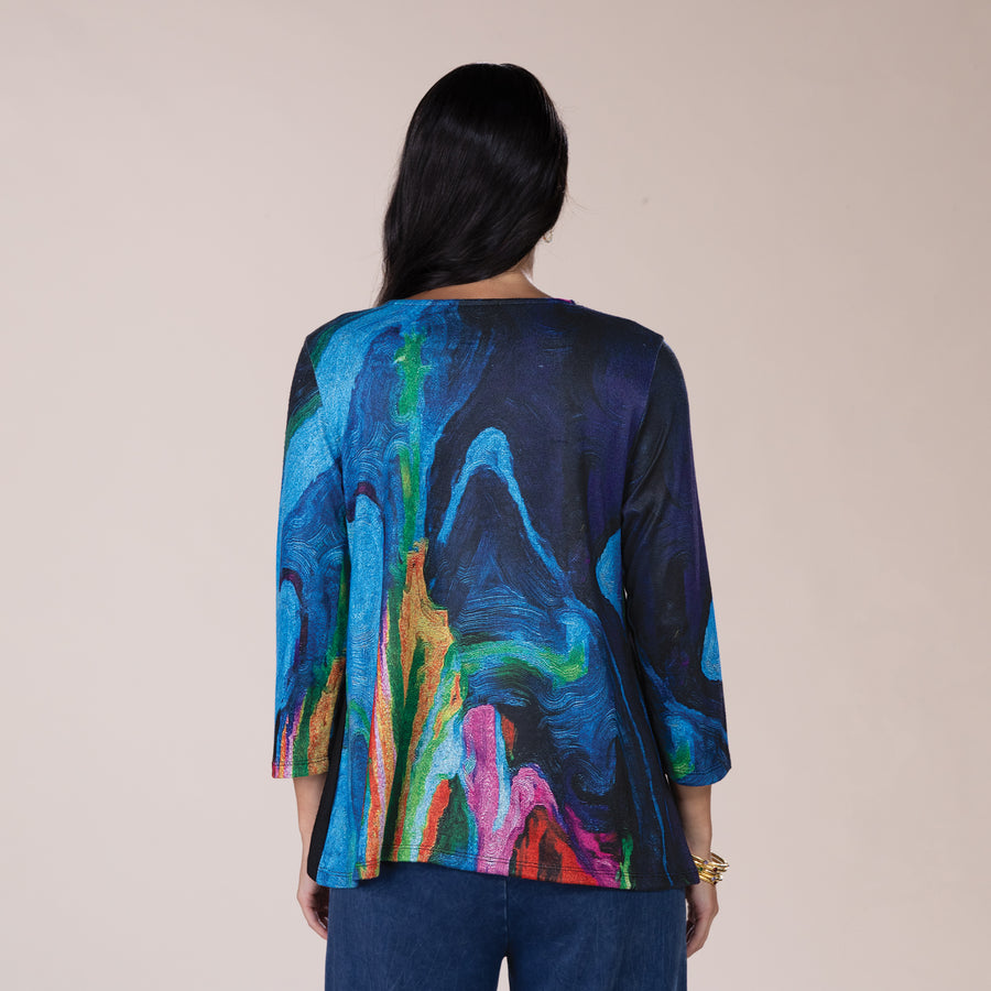 Wavy Watercolor Lava Tunic