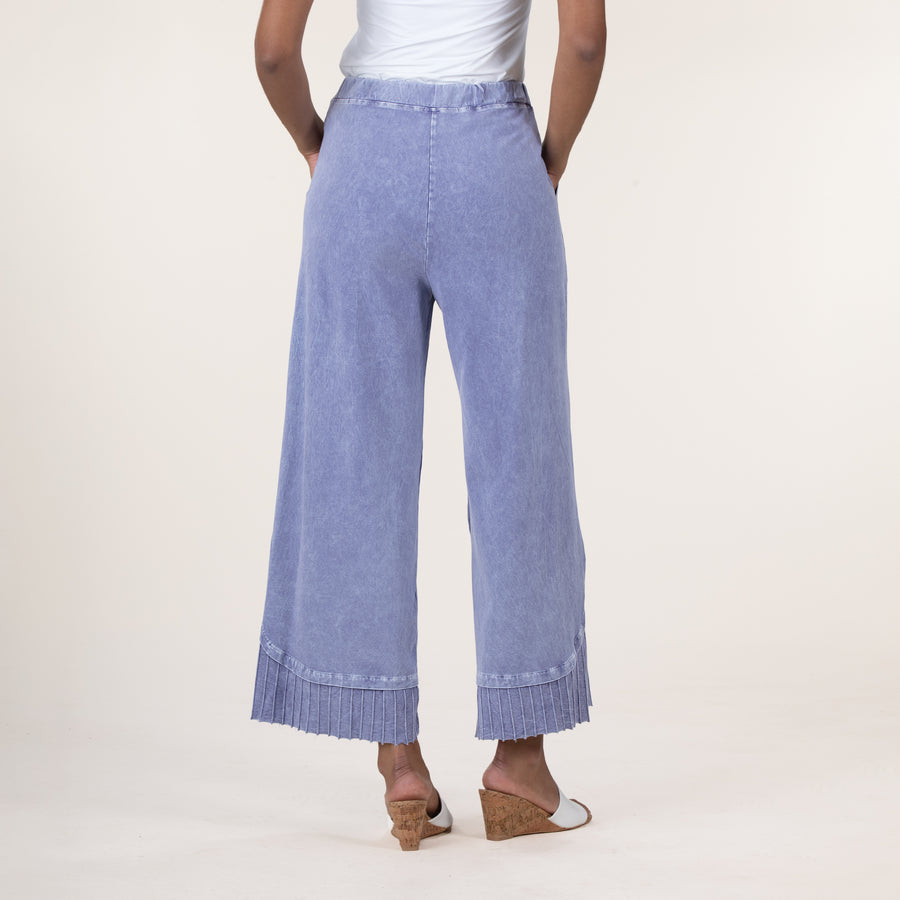 Wide Leg Vintage Blue Pleated Pants