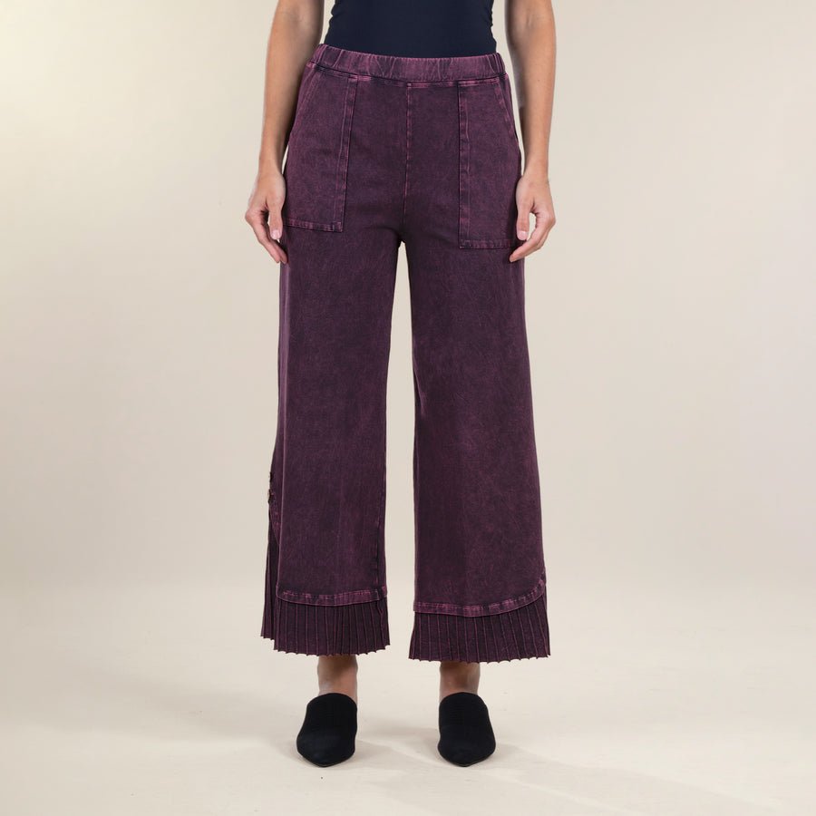 Wine Pleated Pants
