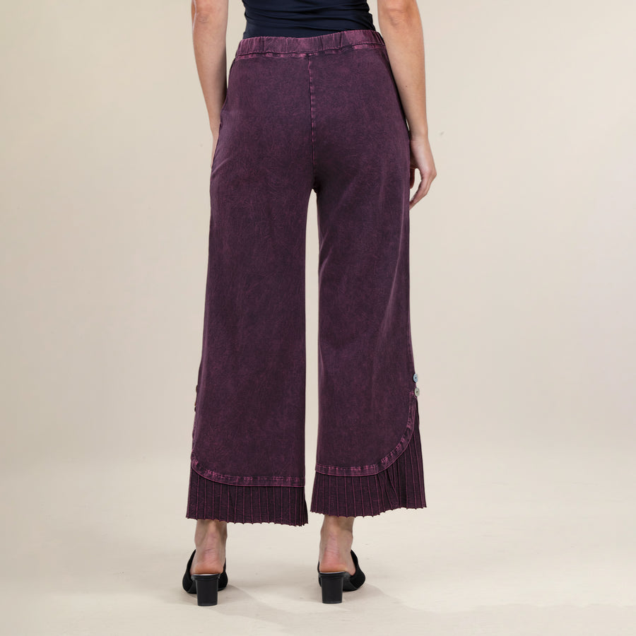 Wine Pleated Pants