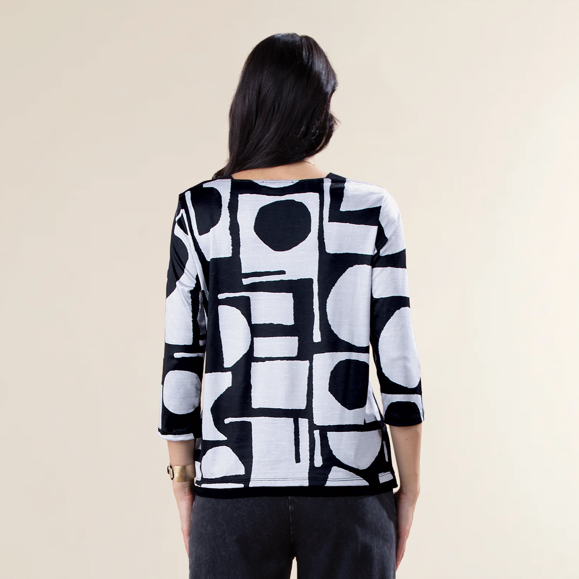 Black & White Dots and Spots Mesh Top