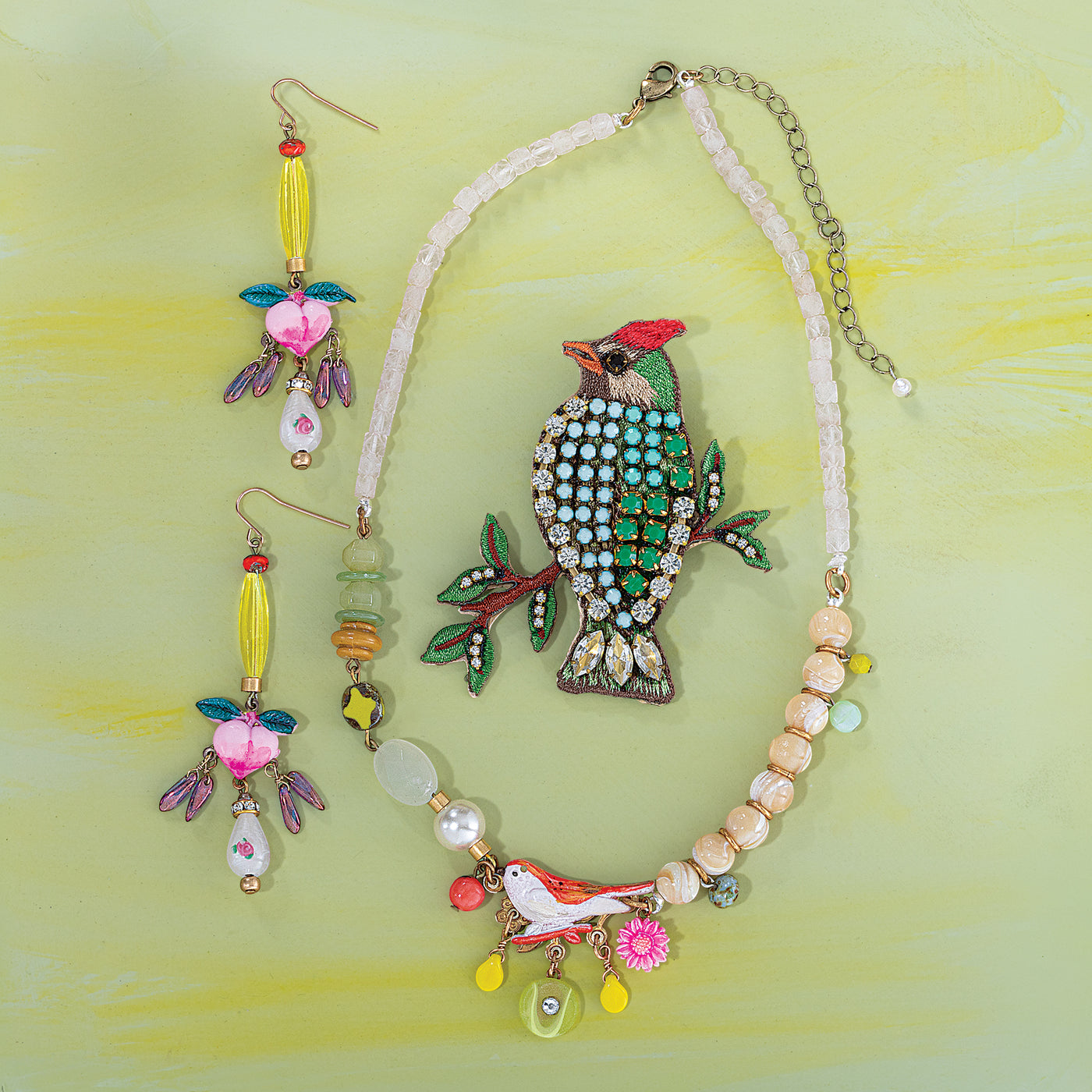 Repurposed Relics Tropical Songbird Brooch (Preorder)